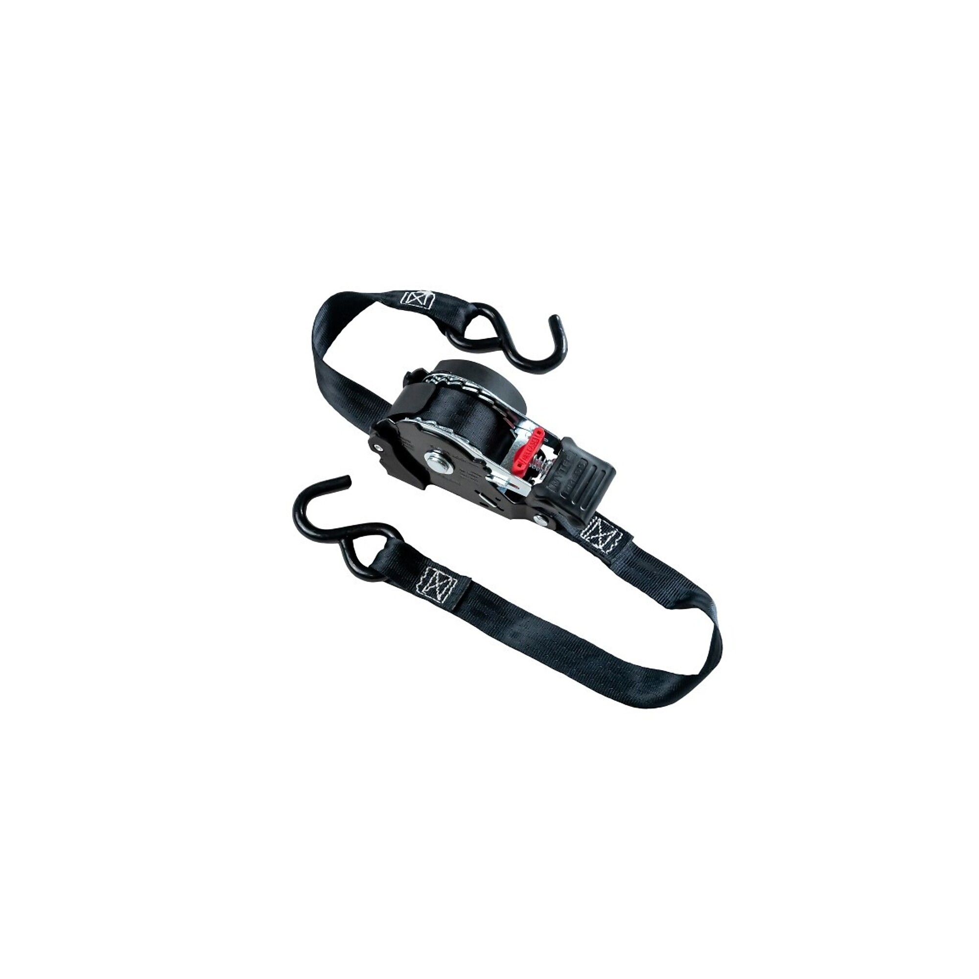 BulletProof Hitches, Medium Duty 1in. Auto Retractable Ratchet Strap, Working Load 500 lb, Length 144 in, Material Polyester, Model# BPMDRSAUTO
